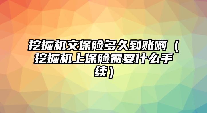 挖掘機交保險多久到賬?。ㄍ诰驒C上保險需要什么手續(xù)）