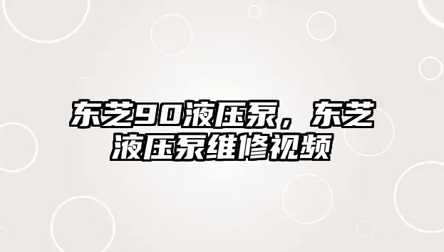 東芝90液壓泵，東芝液壓泵維修視頻