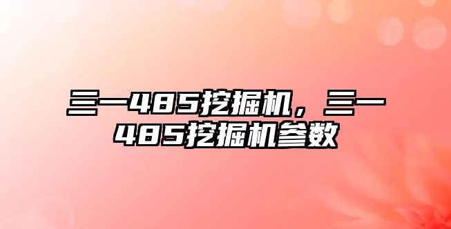 三一485挖掘機，三一485挖掘機參數(shù)