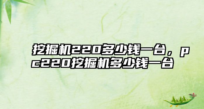 挖掘機220多少錢一臺，pc220挖掘機多少錢一臺