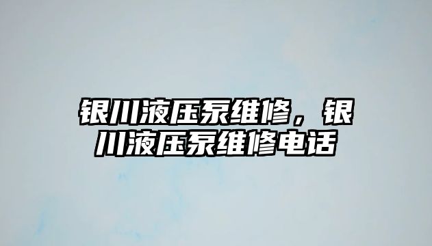 銀川液壓泵維修，銀川液壓泵維修電話