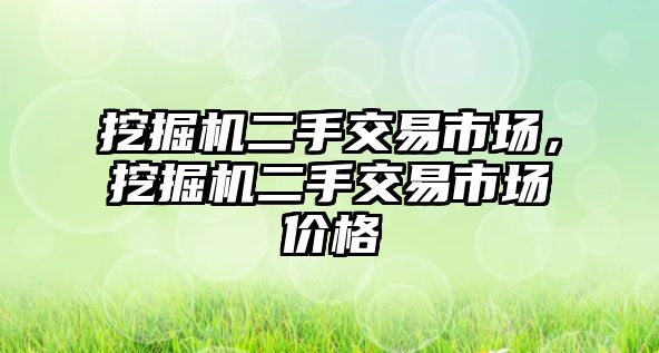 挖掘機二手交易市場，挖掘機二手交易市場價格