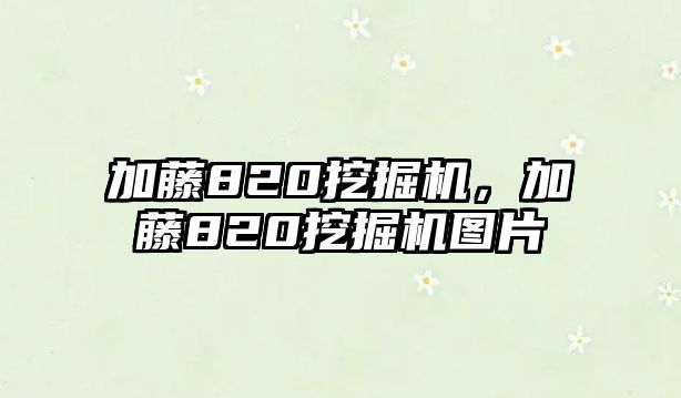 加藤820挖掘機(jī)，加藤820挖掘機(jī)圖片