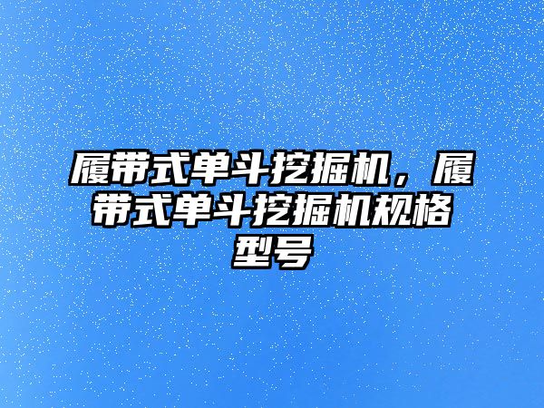 履帶式單斗挖掘機，履帶式單斗挖掘機規(guī)格型號