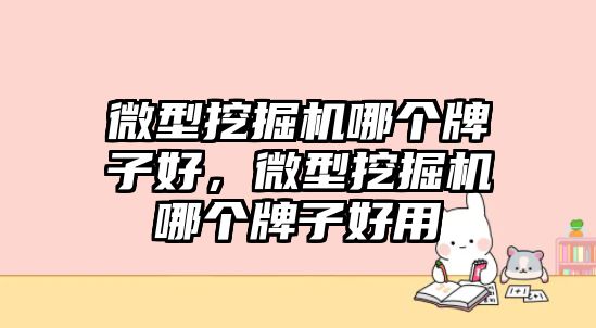 微型挖掘機哪個牌子好，微型挖掘機哪個牌子好用