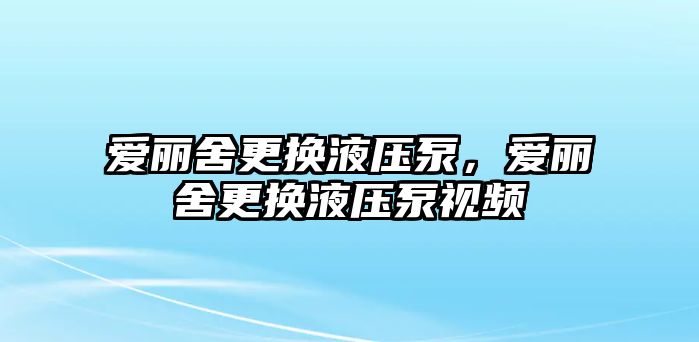 愛麗舍更換液壓泵，愛麗舍更換液壓泵視頻