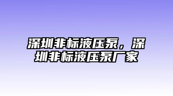 深圳非標液壓泵，深圳非標液壓泵廠家