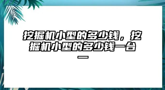 挖掘機(jī)小型的多少錢，挖掘機(jī)小型的多少錢一臺(tái)一