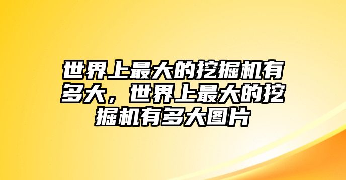 世界上最大的挖掘機(jī)有多大，世界上最大的挖掘機(jī)有多大圖片