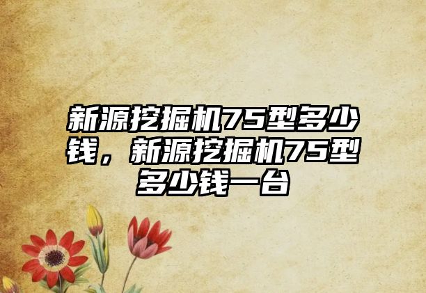 新源挖掘機(jī)75型多少錢，新源挖掘機(jī)75型多少錢一臺