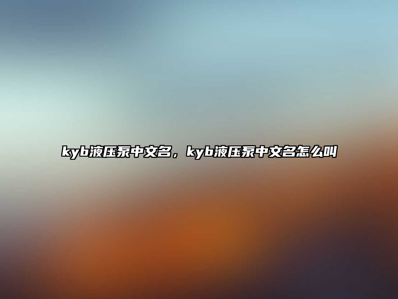 kyb液壓泵中文名，kyb液壓泵中文名怎么叫