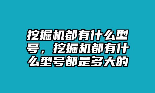 挖掘機都有什么型號，挖掘機都有什么型號都是多大的