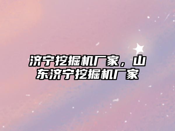 濟寧挖掘機廠家，山東濟寧挖掘機廠家