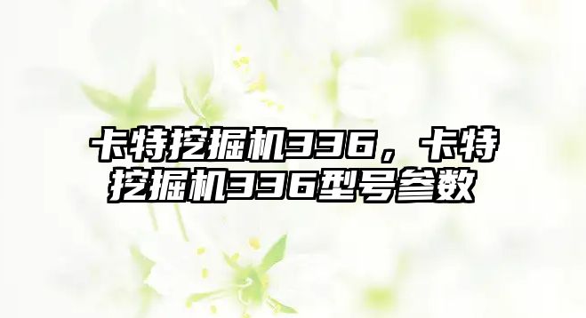 卡特挖掘機336，卡特挖掘機336型號參數(shù)