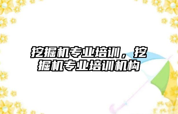 挖掘機專業(yè)培訓，挖掘機專業(yè)培訓機構(gòu)