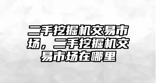 二手挖掘機(jī)交易市場(chǎng)，二手挖掘機(jī)交易市場(chǎng)在哪里