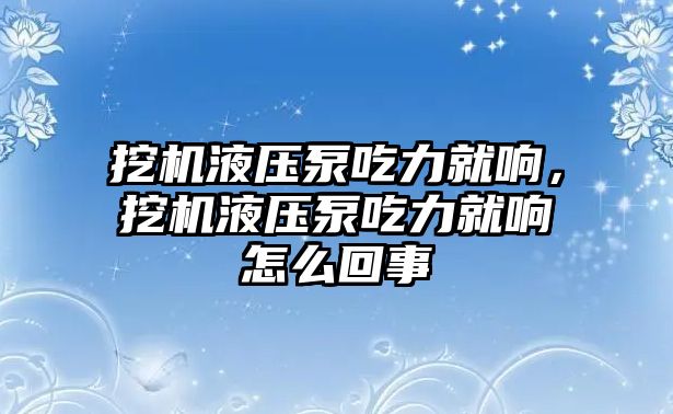 挖機(jī)液壓泵吃力就響，挖機(jī)液壓泵吃力就響怎么回事