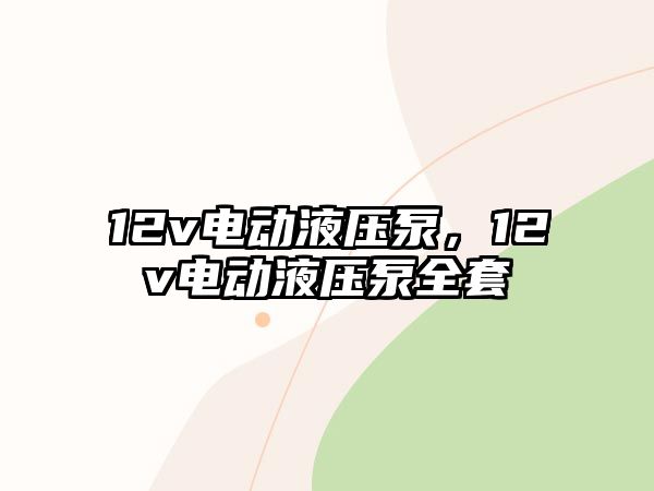 12v電動液壓泵，12v電動液壓泵全套