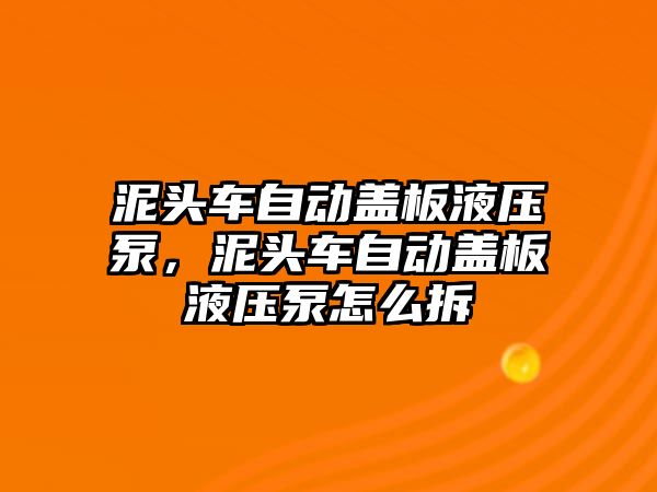 泥頭車自動蓋板液壓泵，泥頭車自動蓋板液壓泵怎么拆