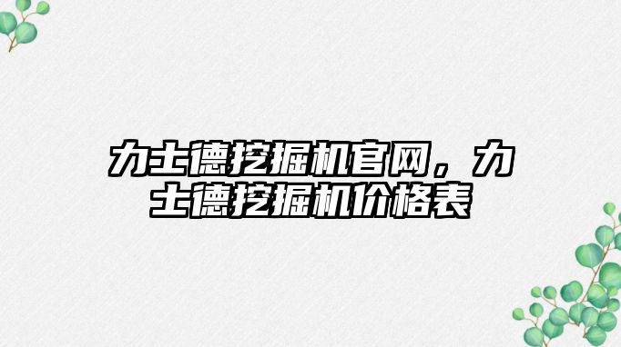 力士德挖掘機官網(wǎng)，力士德挖掘機價格表