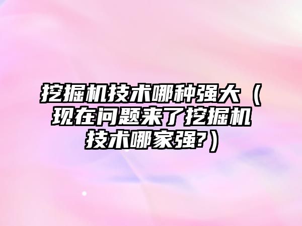 挖掘機技術哪種強大（現(xiàn)在問題來了挖掘機技術哪家強?）