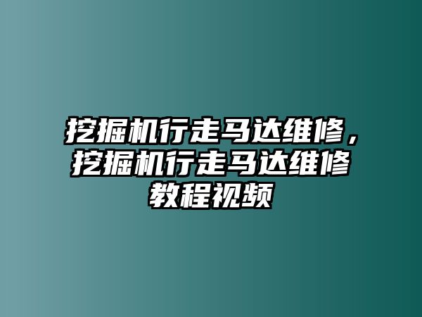 挖掘機行走馬達維修，挖掘機行走馬達維修教程視頻