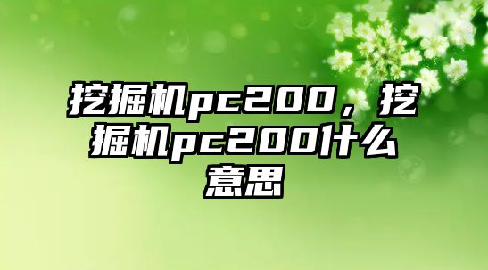 挖掘機(jī)pc200，挖掘機(jī)pc200什么意思