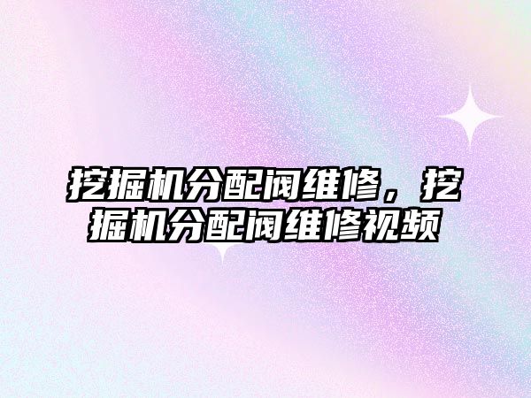 挖掘機(jī)分配閥維修，挖掘機(jī)分配閥維修視頻