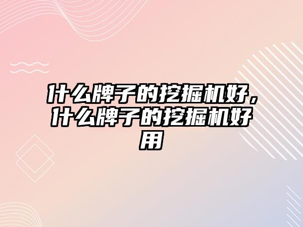 什么牌子的挖掘機好，什么牌子的挖掘機好用