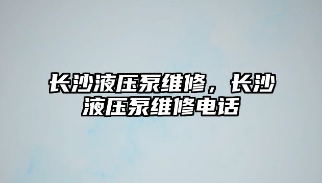 長沙液壓泵維修，長沙液壓泵維修電話