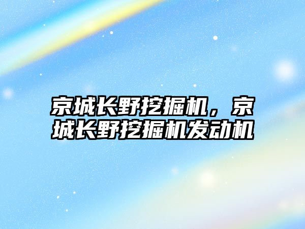 京城長野挖掘機，京城長野挖掘機發(fā)動機