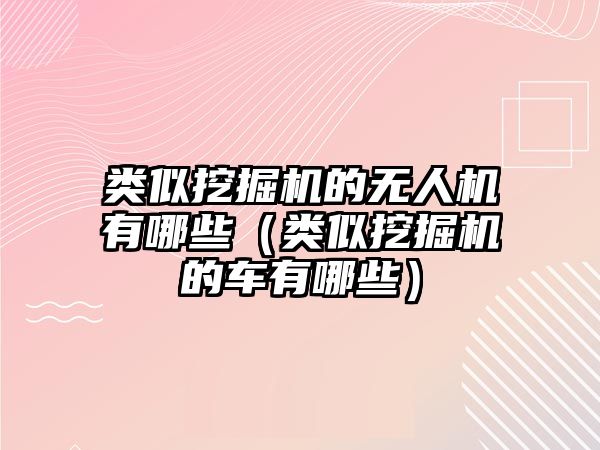 類似挖掘機的無人機有哪些（類似挖掘機的車有哪些）