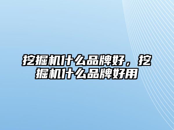 挖掘機(jī)什么品牌好，挖掘機(jī)什么品牌好用