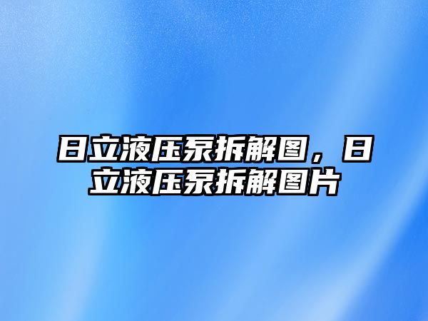 日立液壓泵拆解圖，日立液壓泵拆解圖片