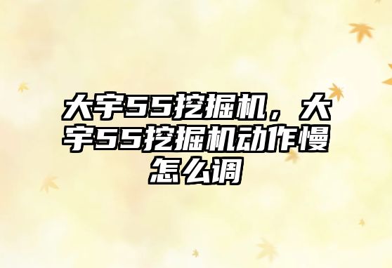 大宇55挖掘機(jī)，大宇55挖掘機(jī)動(dòng)作慢怎么調(diào)