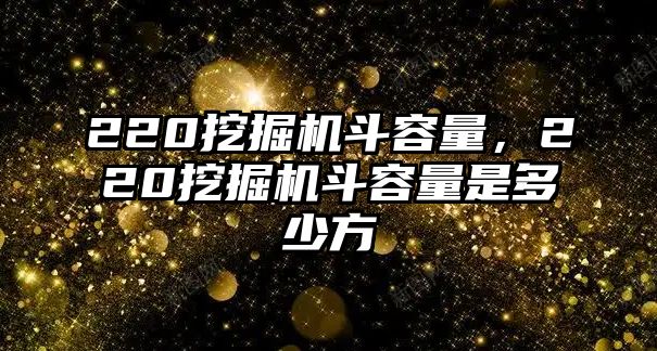 220挖掘機(jī)斗容量，220挖掘機(jī)斗容量是多少方