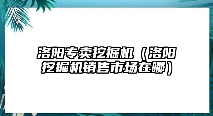 洛陽專賣挖掘機(jī)（洛陽挖掘機(jī)銷售市場在哪）