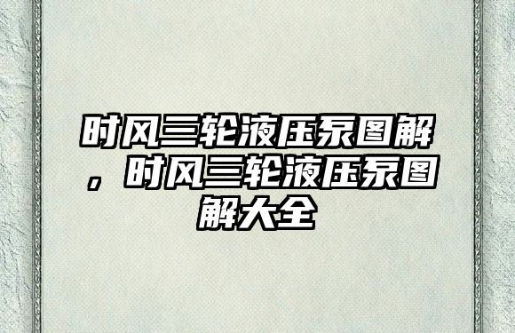 時風三輪液壓泵圖解，時風三輪液壓泵圖解大全