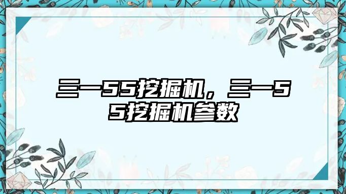 三一55挖掘機(jī)，三一55挖掘機(jī)參數(shù)