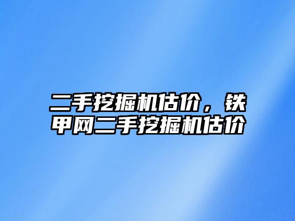 二手挖掘機(jī)估價，鐵甲網(wǎng)二手挖掘機(jī)估價