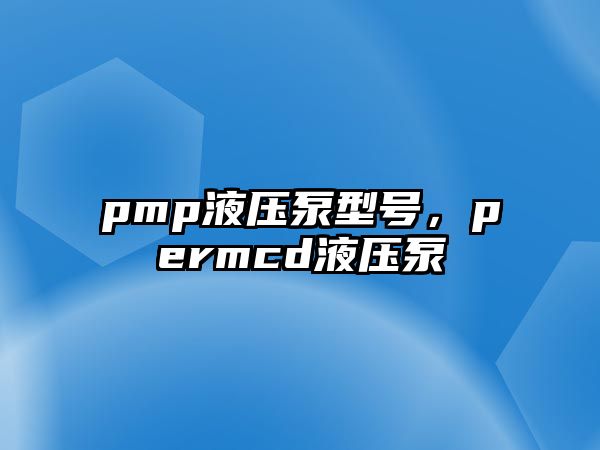 pmp液壓泵型號(hào)，permcd液壓泵