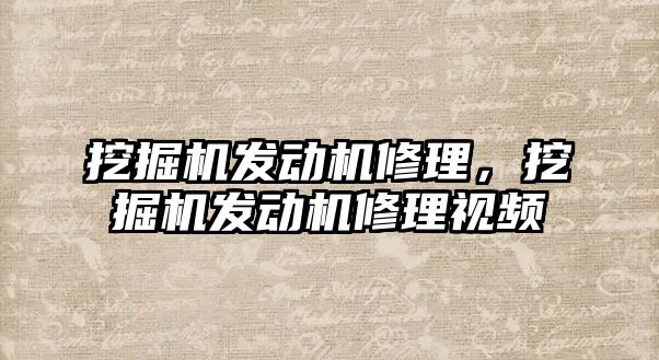 挖掘機發(fā)動機修理，挖掘機發(fā)動機修理視頻