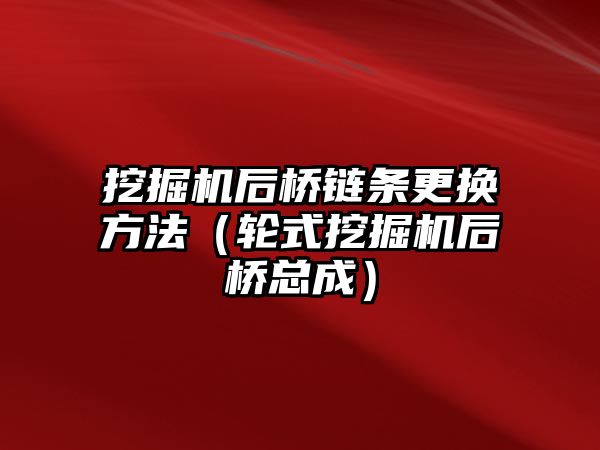 挖掘機(jī)后橋鏈條更換方法（輪式挖掘機(jī)后橋總成）