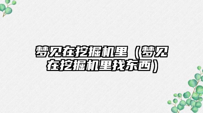 夢(mèng)見(jiàn)在挖掘機(jī)里（夢(mèng)見(jiàn)在挖掘機(jī)里找東西）