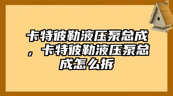 卡特彼勒液壓泵總成，卡特彼勒液壓泵總成怎么拆