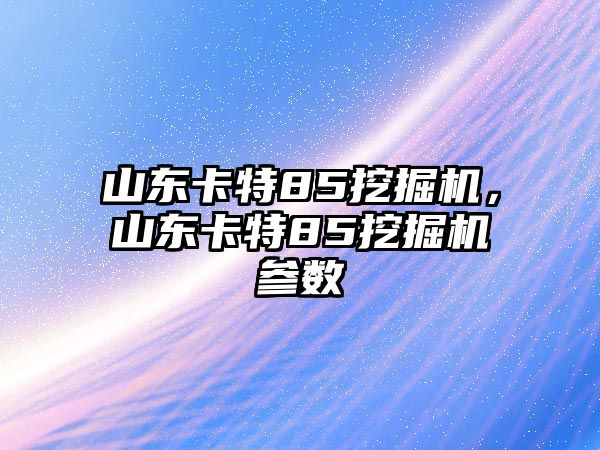 山東卡特85挖掘機，山東卡特85挖掘機參數(shù)