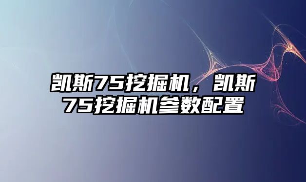 凱斯75挖掘機(jī)，凱斯75挖掘機(jī)參數(shù)配置