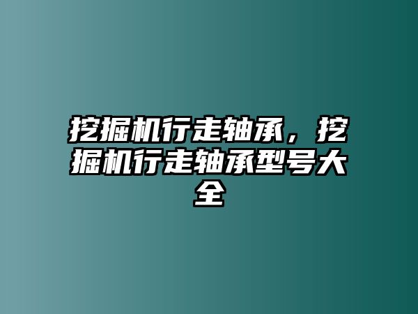 挖掘機行走軸承，挖掘機行走軸承型號大全