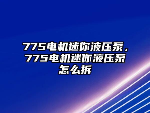 775電機迷你液壓泵，775電機迷你液壓泵怎么拆