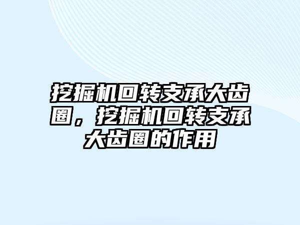 挖掘機回轉(zhuǎn)支承大齒圈，挖掘機回轉(zhuǎn)支承大齒圈的作用